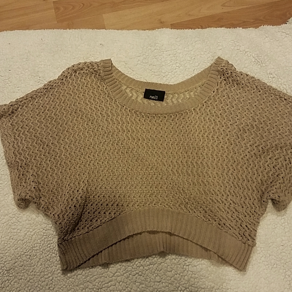 Rue 21 cropped crochet sweater